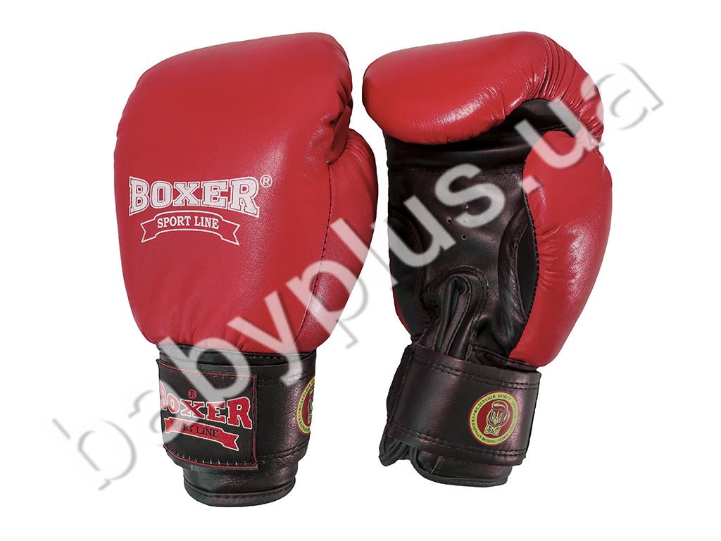 Перчатки боксерские Profi 10oz. кожа красные. Boxer Sport Line 2001-02К