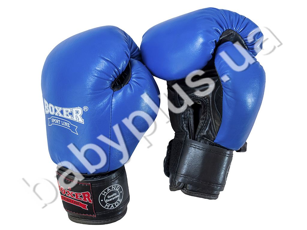 Перчатки боксерские Элит 10oz кожа синие. Boxer Sport Line 2021-04С