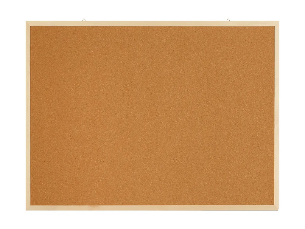 Дошка коркова з дерев’яною рамкою, для кнопок, 45×60 см