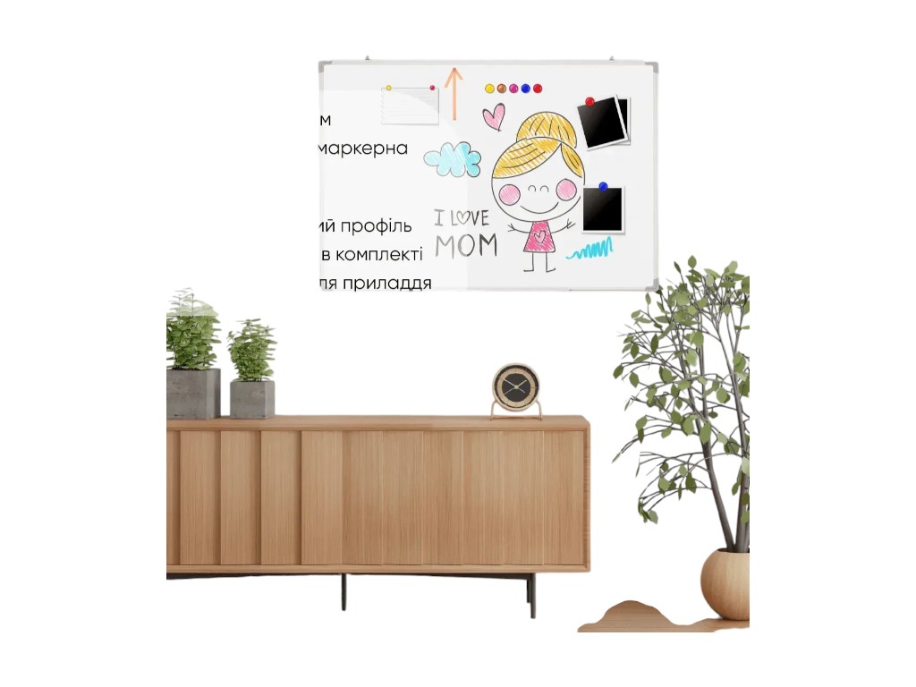 Доска магнитно-маркерная с алюминиевой рамой, настенная, 100×150 см