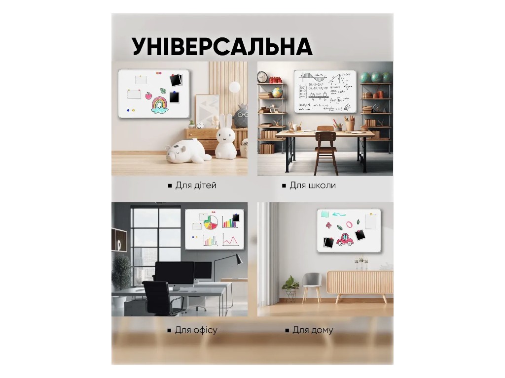 Доска магнитно-маркерная с алюминиевой рамой, настенная, 100×150 см
