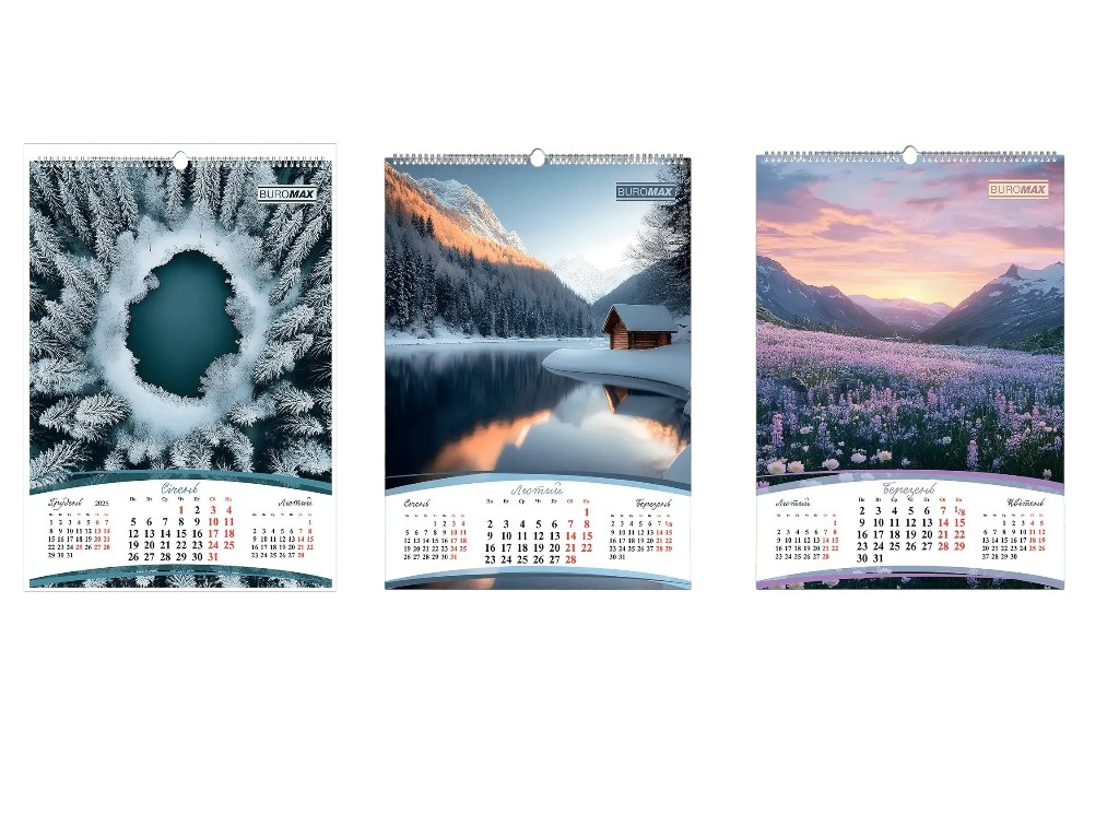 Календар настінний Buromax Seasons of the year 2026, А2, на 1 пружину