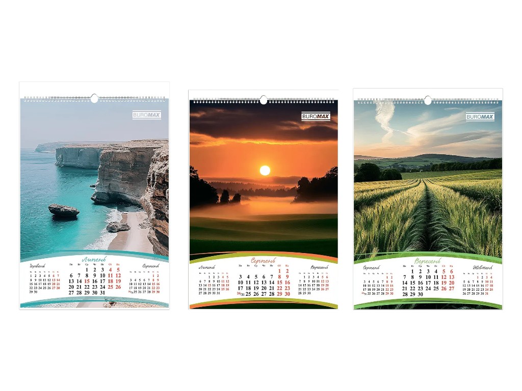 Календар настінний Buromax Seasons of the year 2026, А2, на 1 пружину