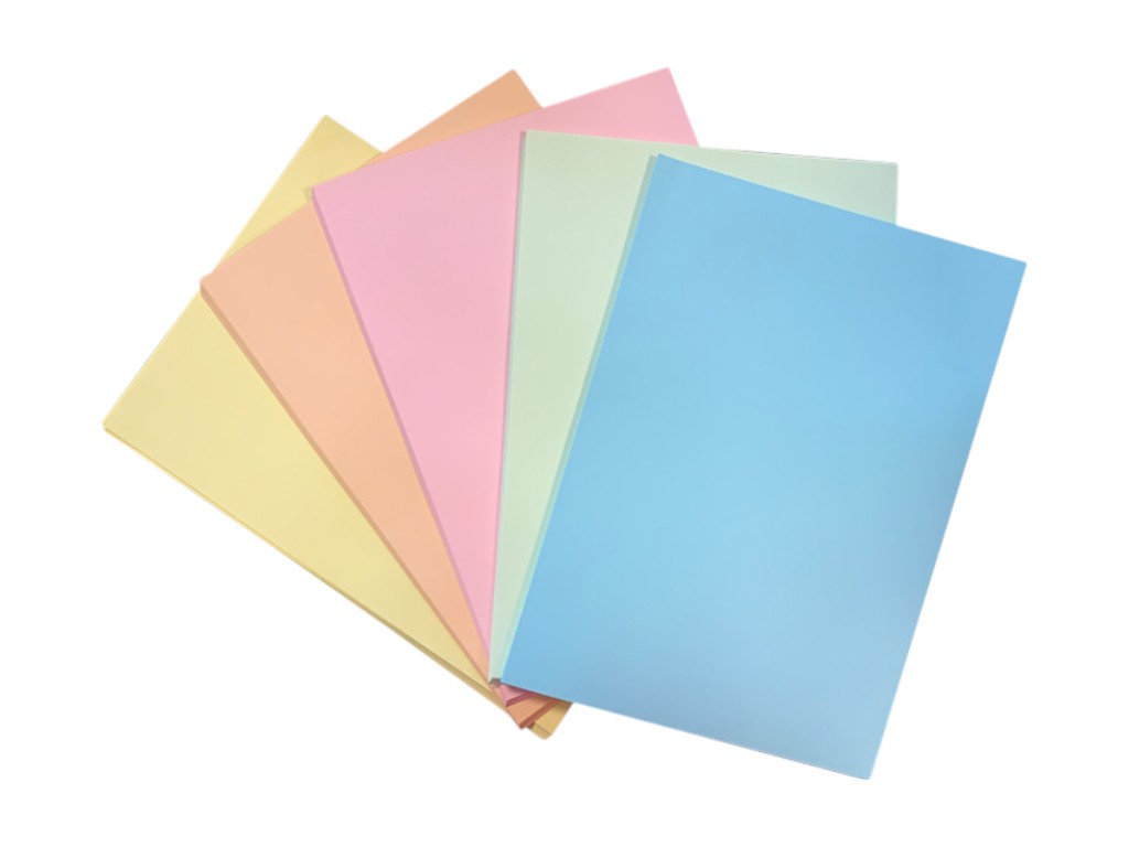 Бумага цветная двусторонняя Pastel, микс 5 пастельных цветов, формат A4 (упаковка 250 листов)