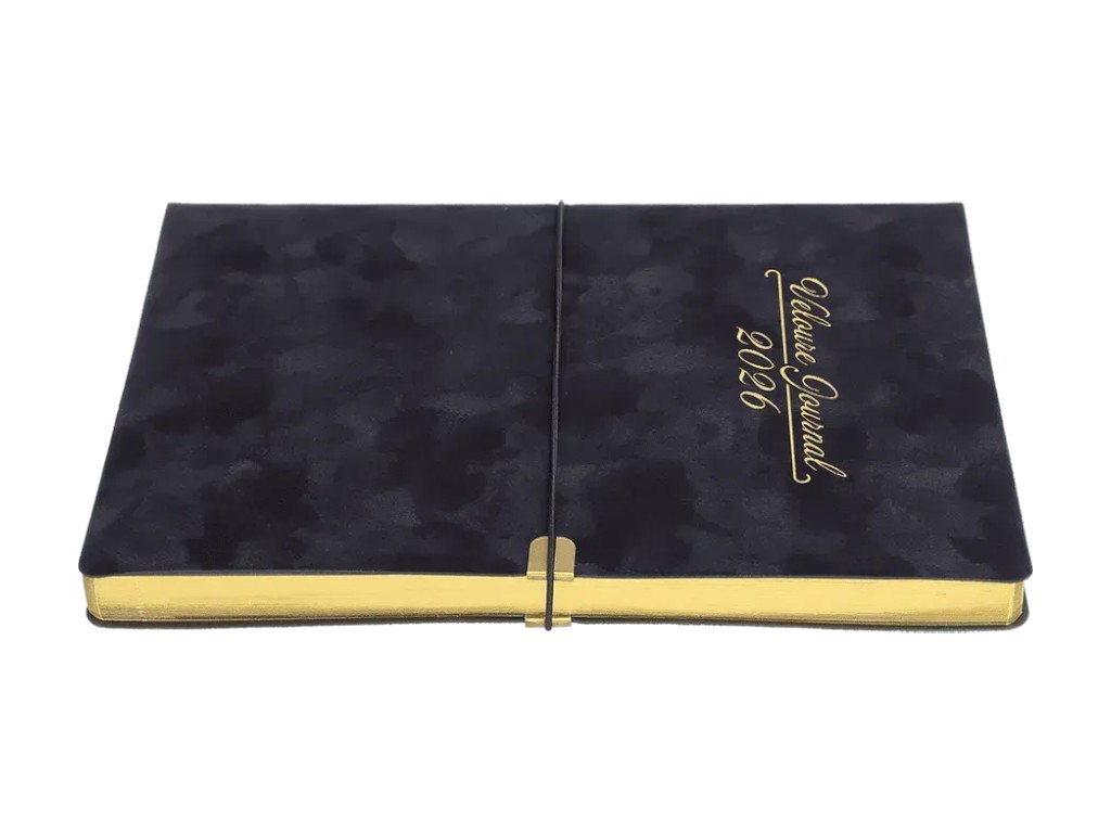 Ежедневник датированный 2026 Velour Buromax A4, 336 страниц, черный, с эластичной застежкой