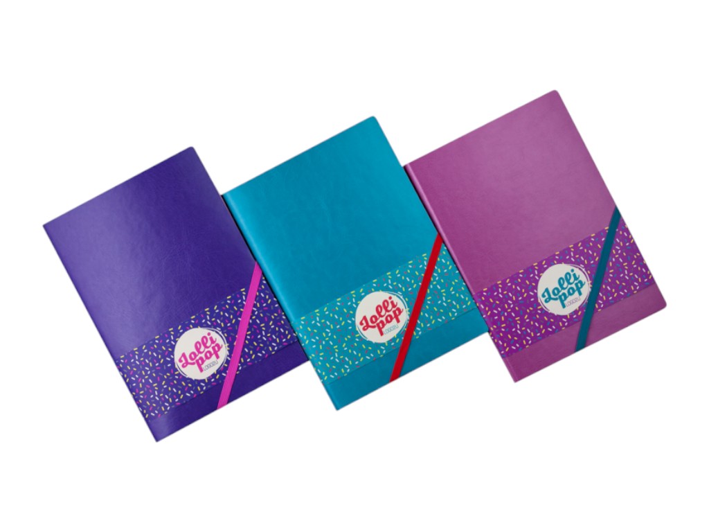 Блокнот деловой BUROMAX LOLLIPOP, A5, 96 л., клеточка, сиреневый, искусственная кожа