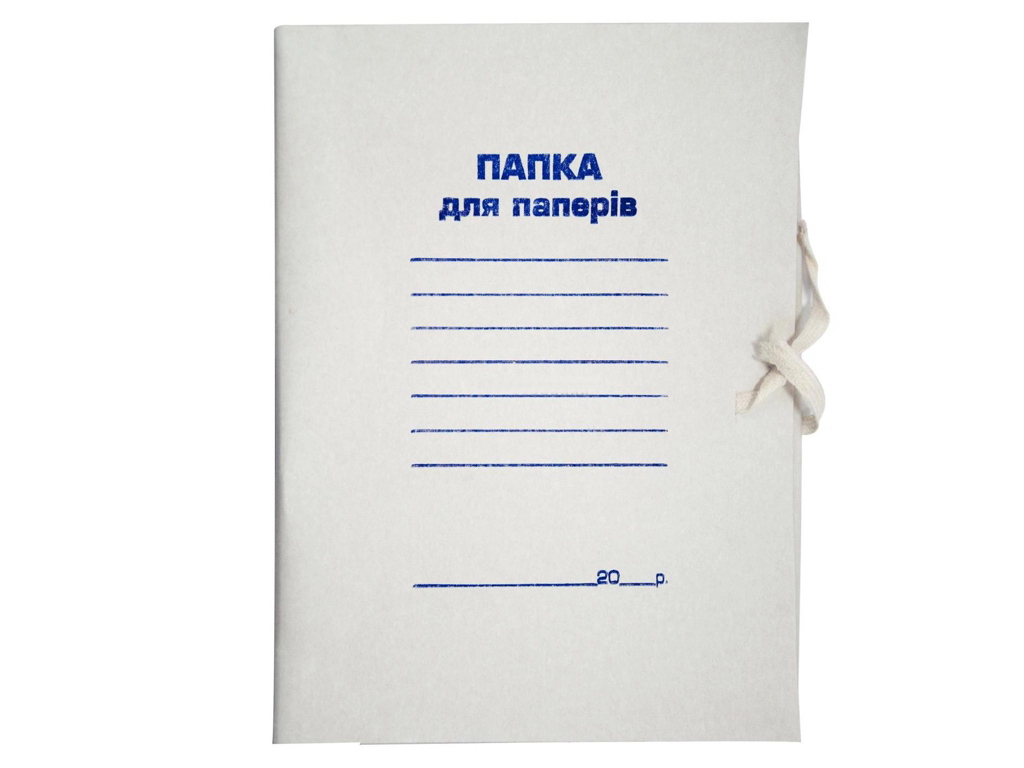Папка картонна JOBMAX на зав'язках, A4, 0,3 мм, з трьома клапанами