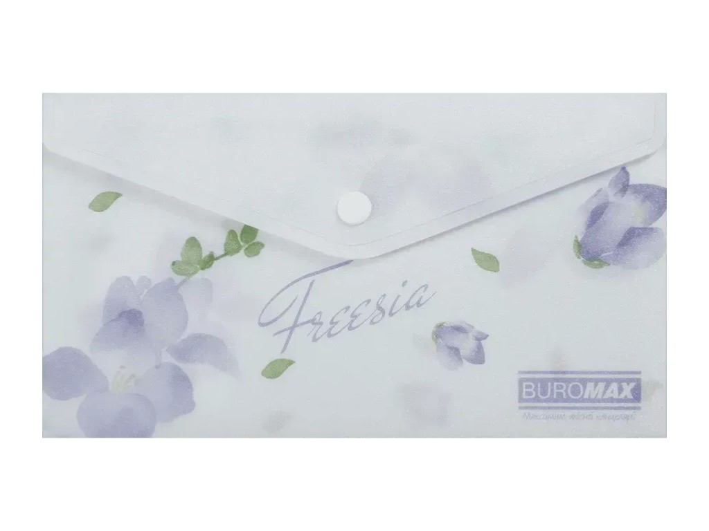 Папка-конверт на кнопке DL из матового пластика, дизайн Freesia
