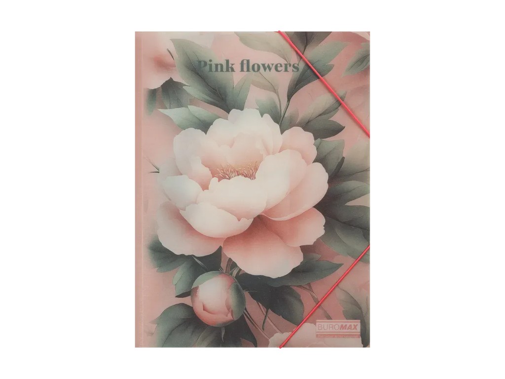 Папка на резинках A4 из матового пластика, дизайн Pink Flower