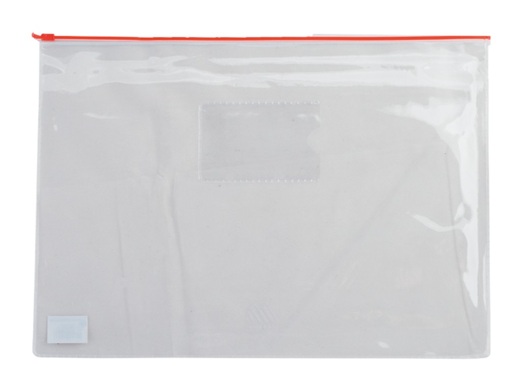 Папка-конверт на молнии Zip-lock, А4, красная молния