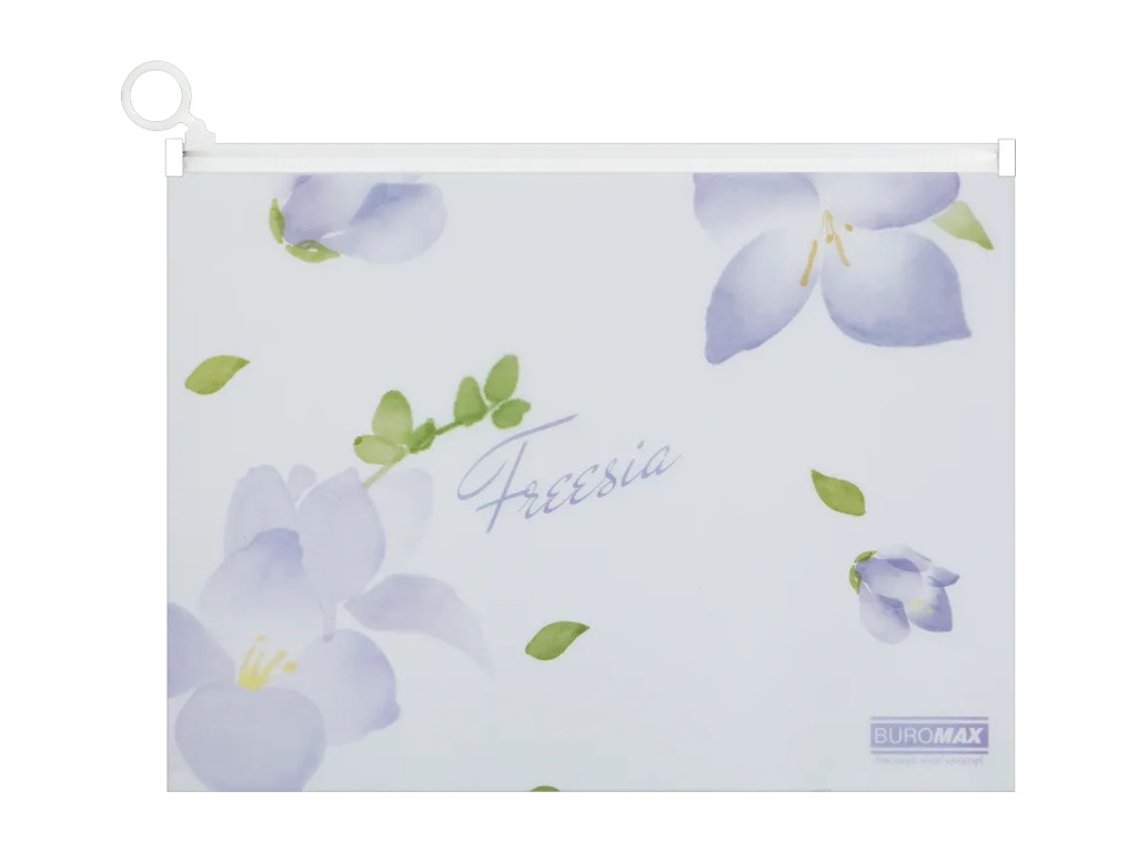 Папка-конверт на zip-молнии Buromax Arabeski A4, матовый пластик 180 мкм, сиреневая