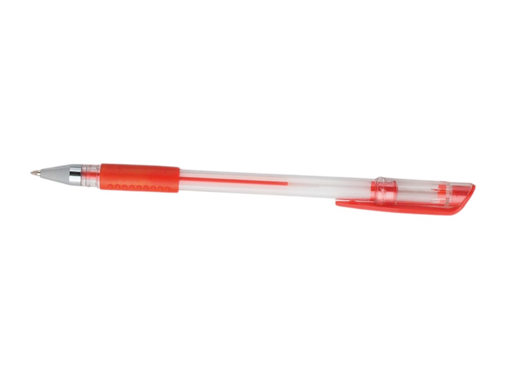 Набір гелевих ручок з прозорим пластиковим корпусом, різнокольорові чорнила (упаковка 4шт)
