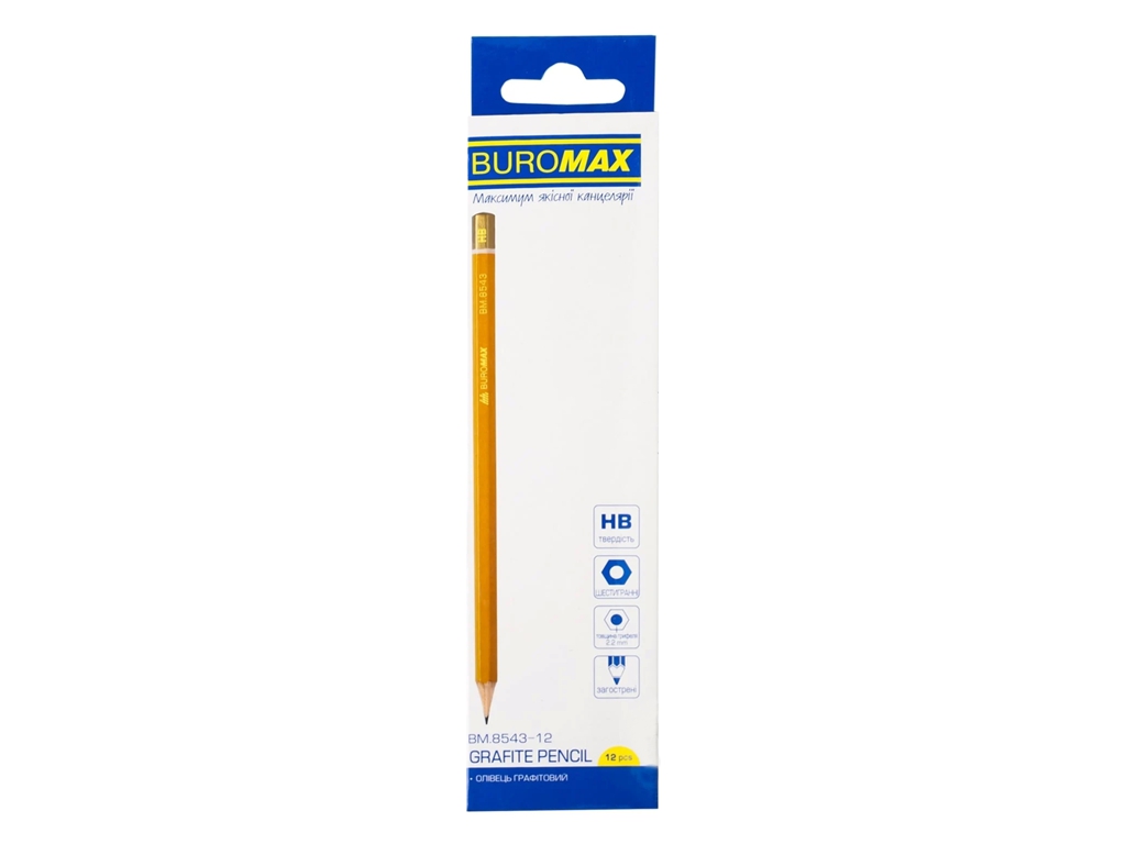 Олівець графітовий Buromax PROFESSIONAL HB (ціна за 1 шт)
