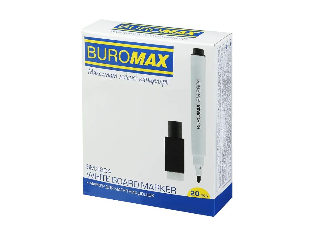 Маркер для доски Buromax черный, сухого истирания, круглый наконечник