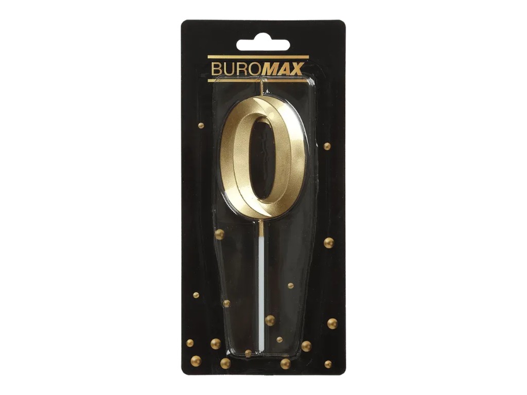 Свічка для торта цифра "0", золота, Buromax