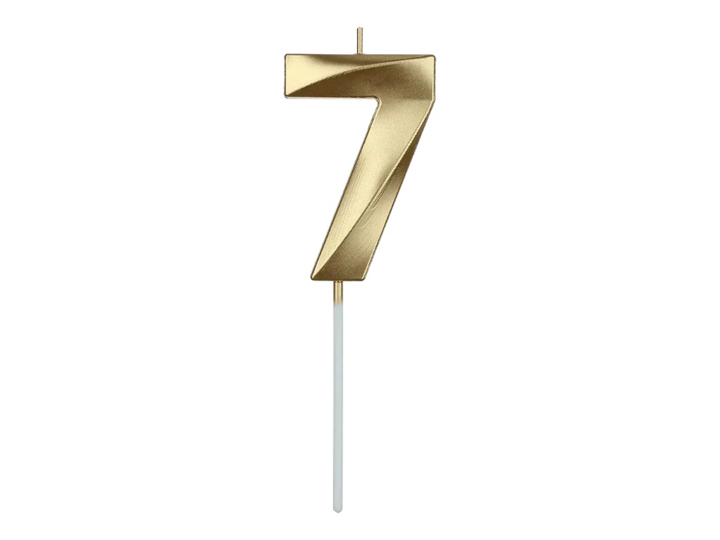 Свеча для торта цифра "7", золотая, Buromax