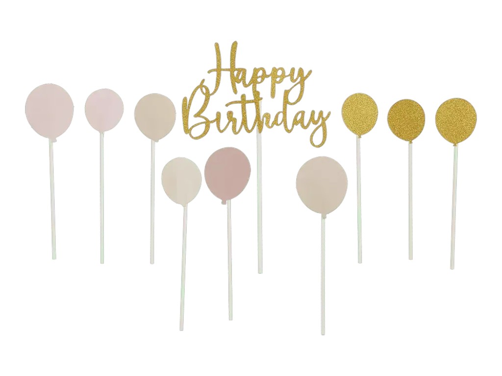 Набор топеров "Happy birthday", 10 шт., Buromax, микс цветов