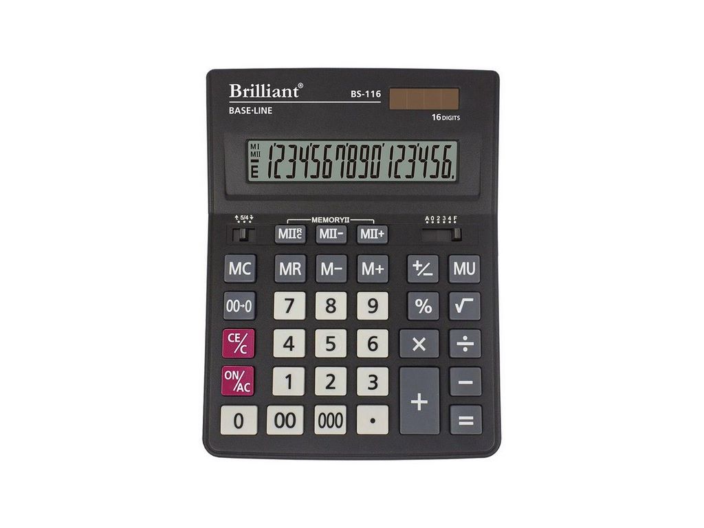 Калькулятор BS-116 16 г., 2-пит, Brilliant BS-116