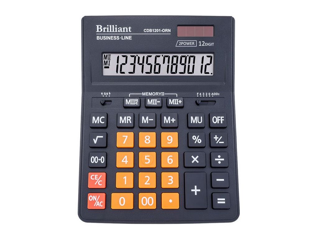 Калькулятор CDB1201-ORN 12разр., 2-пит, Brilliant CDB1201-ORN