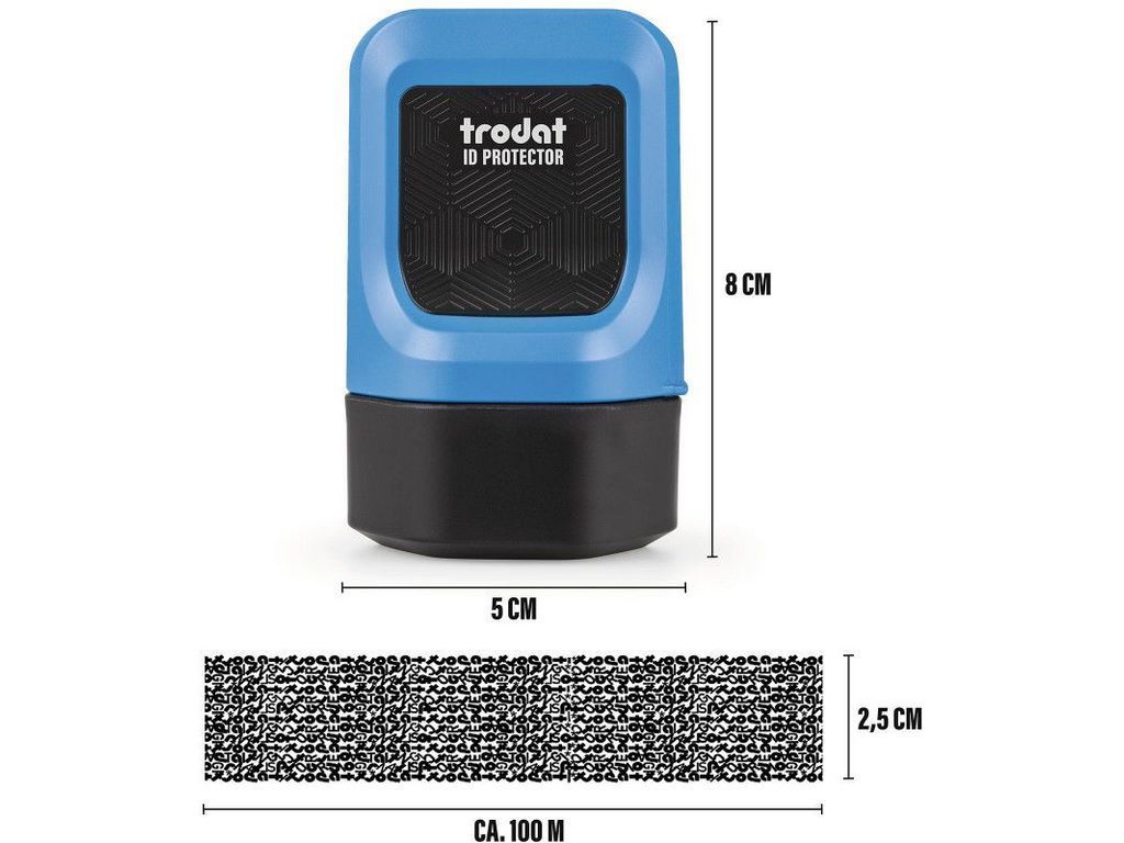 Роликовый штамп ID Protector, 3 Refills, синий, TRODAT ID Protector