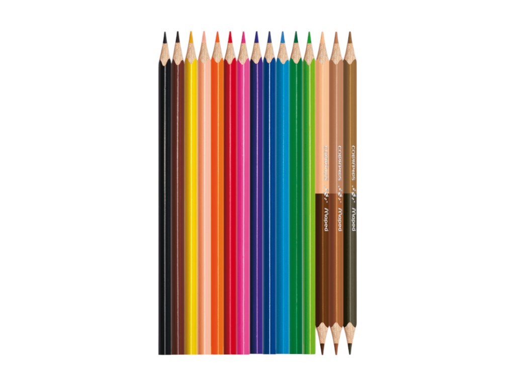 Карандаши цветные COLOR PEPS World 12 цветов + 3 Duo, картонная коробка