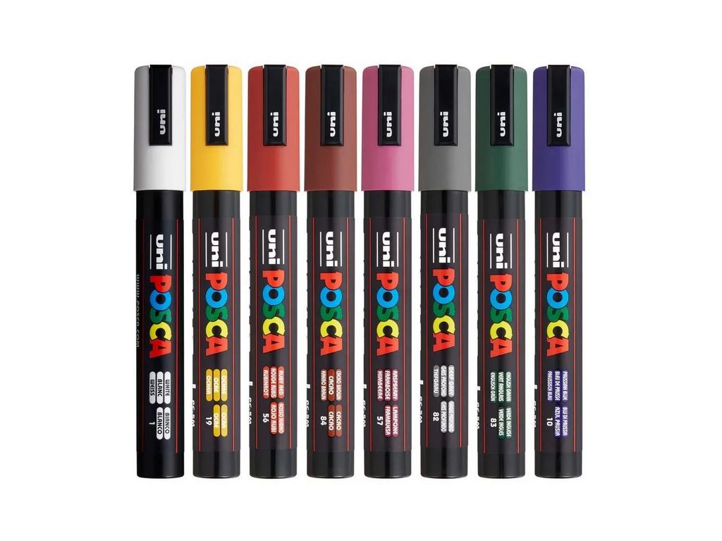 Набір маркерів uni POSCA Dark Color, 1,8-2,5мм, 8 шт, UNI PC-5M DARK COLOR 8C