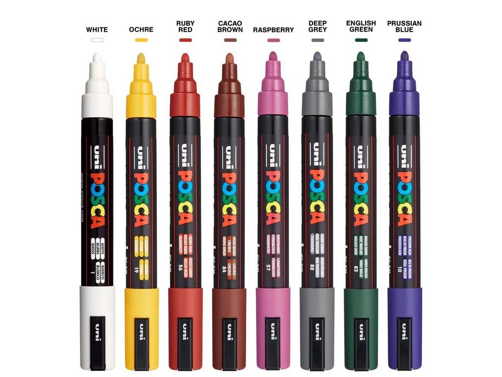 Набір маркерів uni POSCA Dark Color, 1,8-2,5мм, 8 шт, UNI PC-5M DARK COLOR 8C
