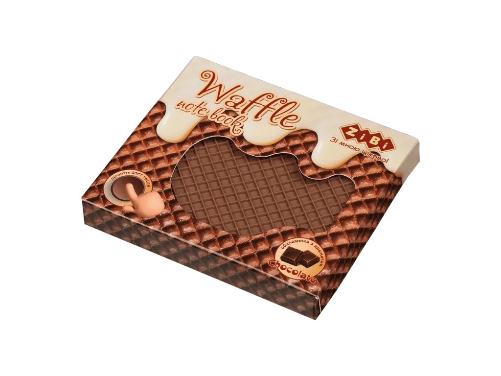 Блокнот нелінований Waffle, 90x90 мм, 80 аркушів, ароматизована Soft Touch обкладинка, ZiBi