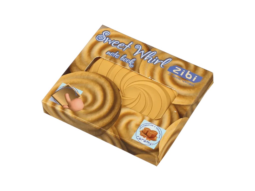 Блокнот нелінований Sweet Whirl, 90x90 мм, 80 аркушів, ароматизована Soft Touch обкладинка, ZiBi