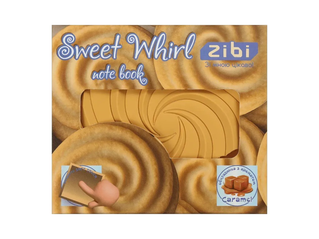 Блокнот нелінований Sweet Whirl, 90x90 мм, 80 аркушів, ароматизована Soft Touch обкладинка, ZiBi
