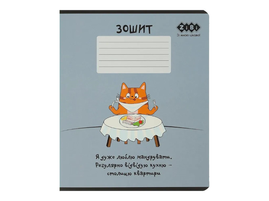 Зошит шкільний у клітинку Котик, 36 аркушів B5 (ціна за 1 шт)