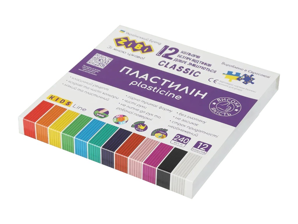 Пластилин классический для моделирования, KIDS Line, ZiBi ZB.6233