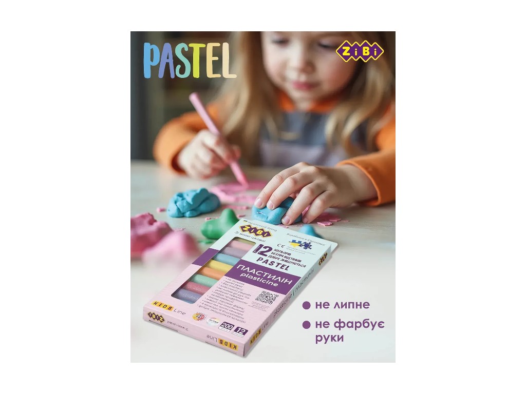 Пластилин пастельный и глитерный, KIDS Line, ZiBi ZB.6240