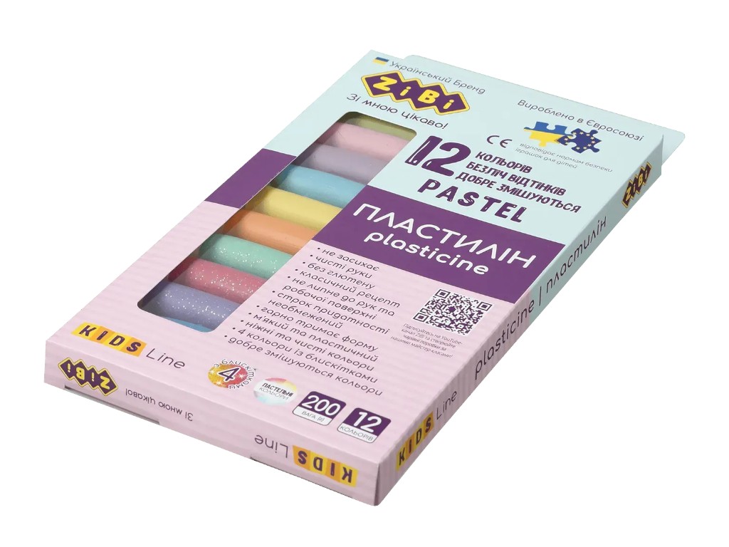 Пластилин пастельный и глитерный, KIDS Line, ZiBi ZB.6240