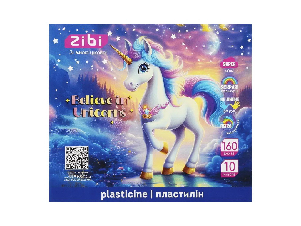 Пластилин для лепки, серия Unicorn, ZiBi ZB.6281
