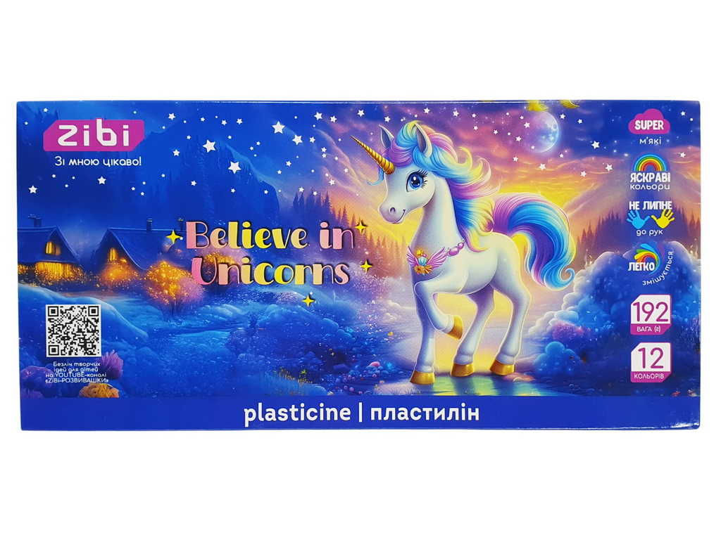 Пластилин классический для лепки, серия Unicorn, KIDS Line, ZiBi ZB.6282