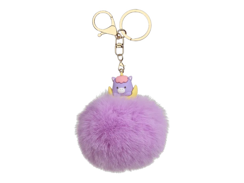 Брелок-помпон з хутра PomPom Angel Pet, близько 8 см, з фігуркою, 4 види (ціна за 1шт) ZiBi
