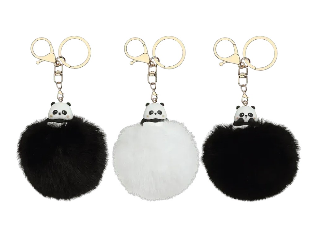 Брелок-помпон из меха PomPom Panda, около 8 см, ассорти дизайнов, (цена за 1шт) ZiBi