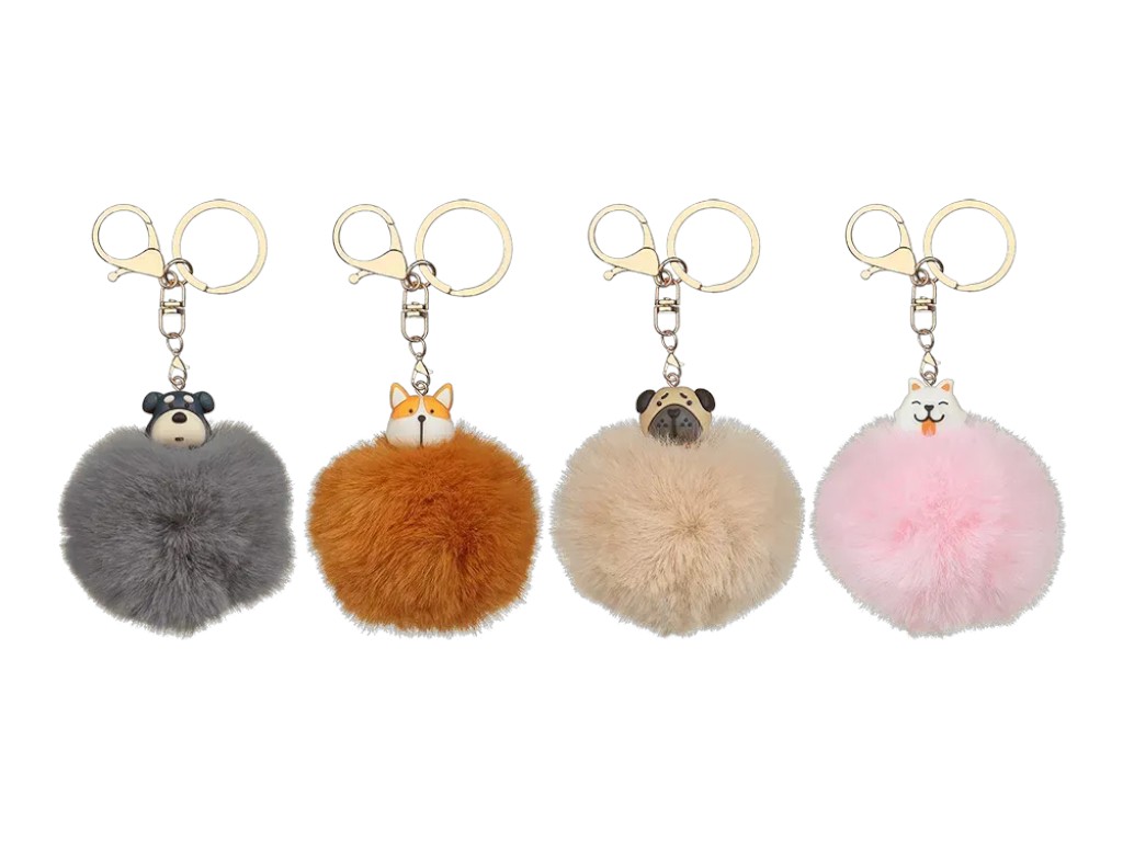 Брелок-помпон из меха PomPom Cutie, около 8 см, ассорти дизайнов, ZiBi (цена за 1шт) 
