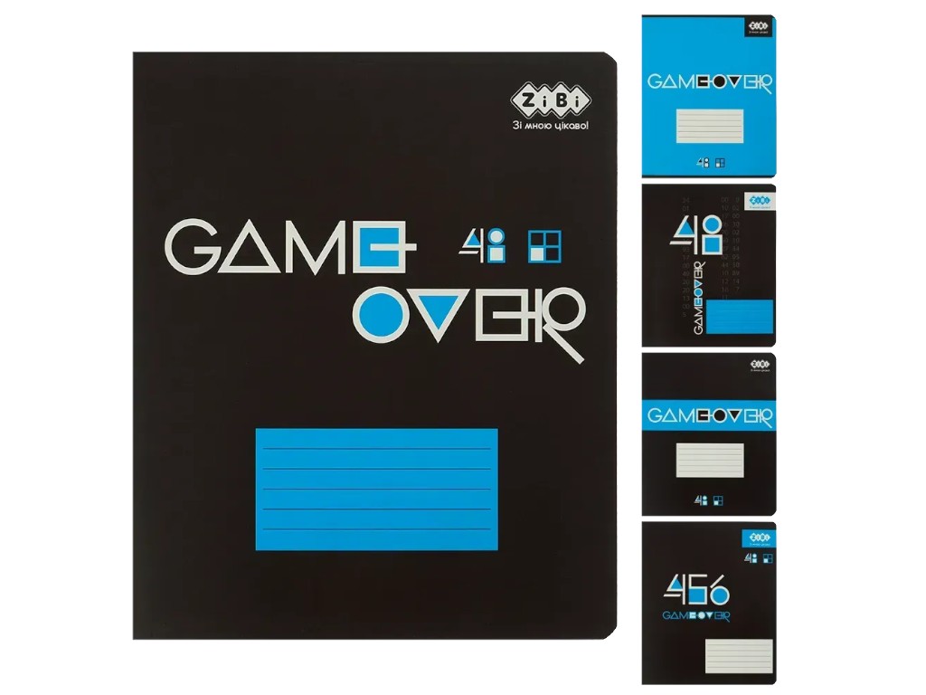 Зошит загальний у клітинку Game Over 48 аркушів B5, скоба (ціна за 1 шт)