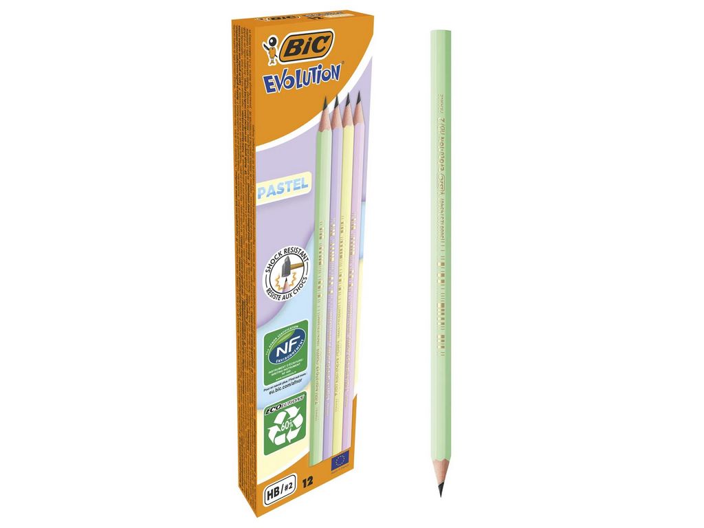 Карандаш графитовый Evolution Пастель, без резинки, BIC bc518307