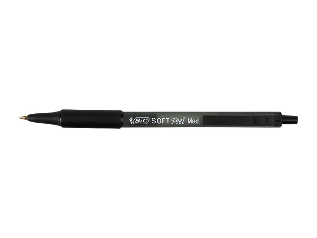 Ручка кулькова BIC Soft Clic Grip чорна, автоматична, 0.8 мм