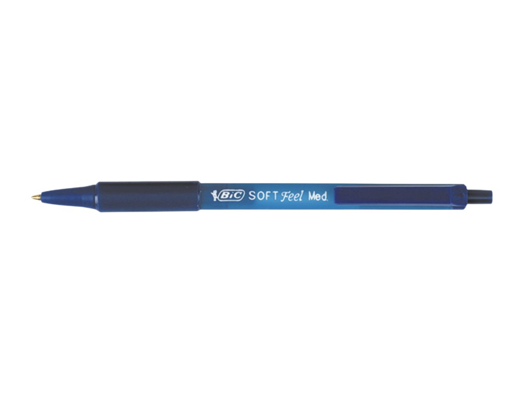 Ручка кулькова BIC Soft Clic Grip синя, автоматична, 0.8 мм