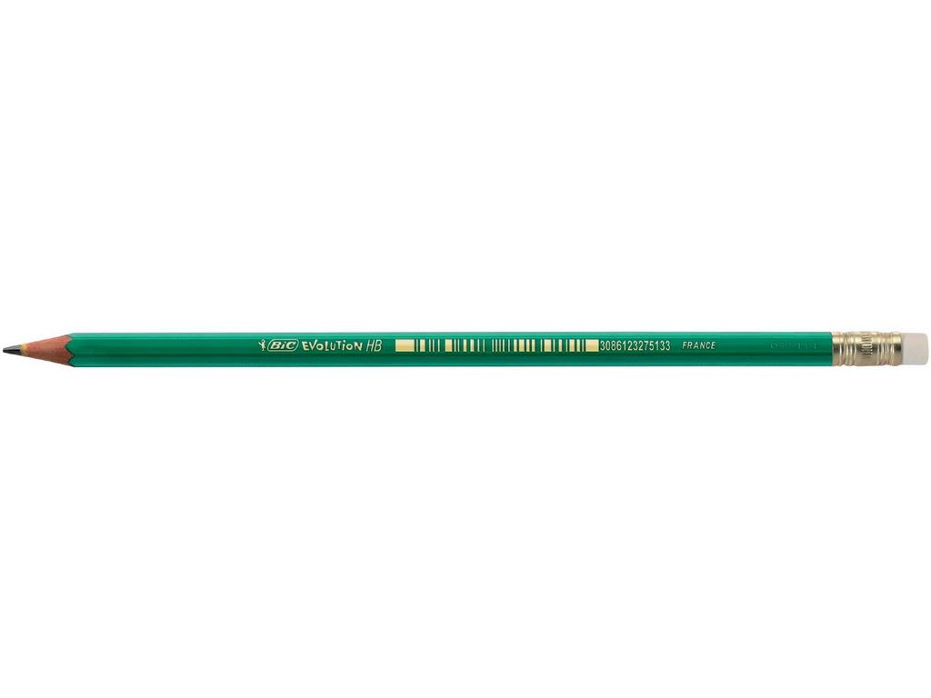 Карандаш чернографитовый Еволюшн Еко, с резинкой, 655 HB, BIC bc8902753