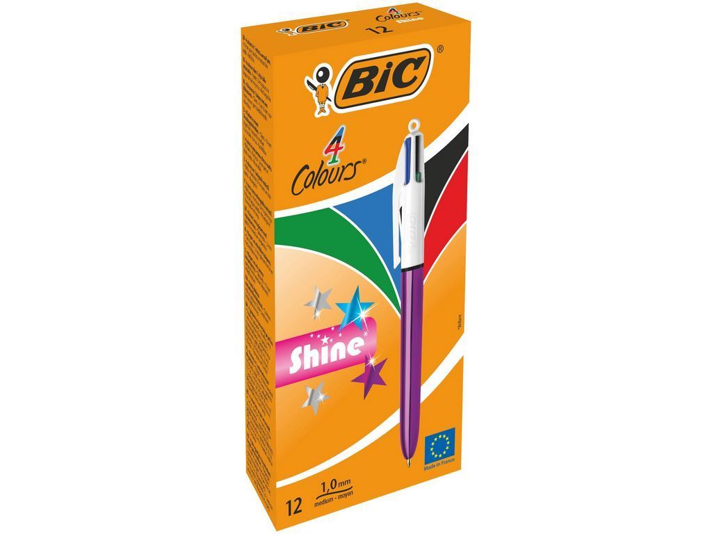 Ручка 4в1 Кольори Шайн Фіолетова, BIC bc982876