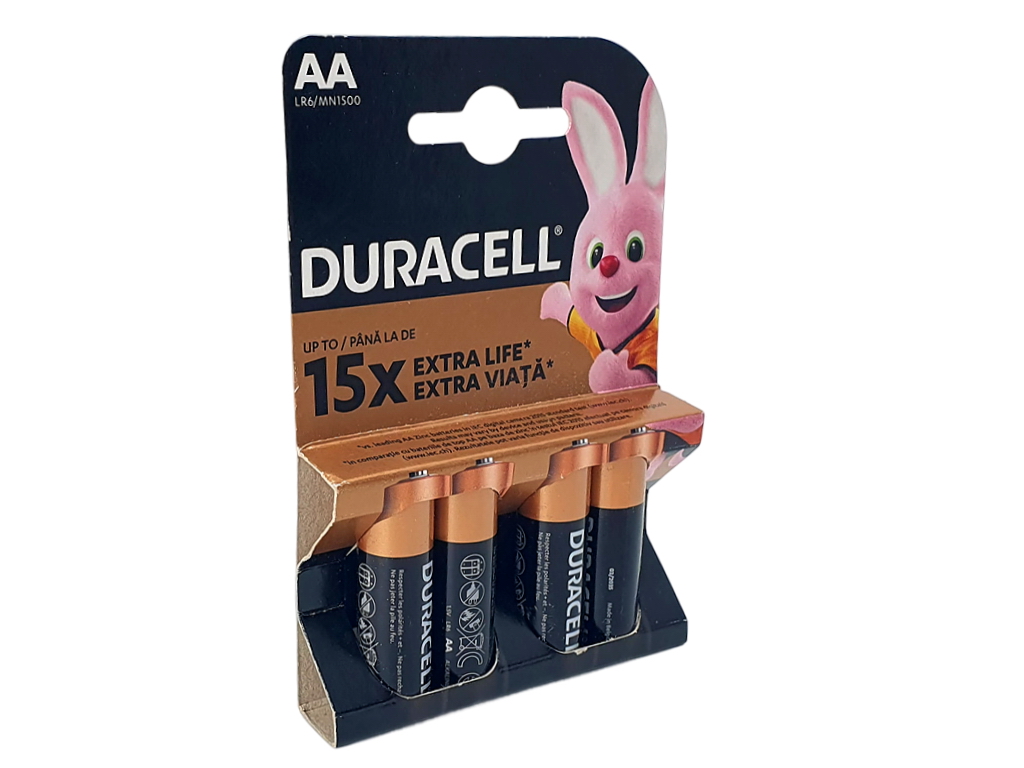 Елемент живлення (батарейка) DURACELL LR6 (AA) 4штупак, DURACELL s.52536