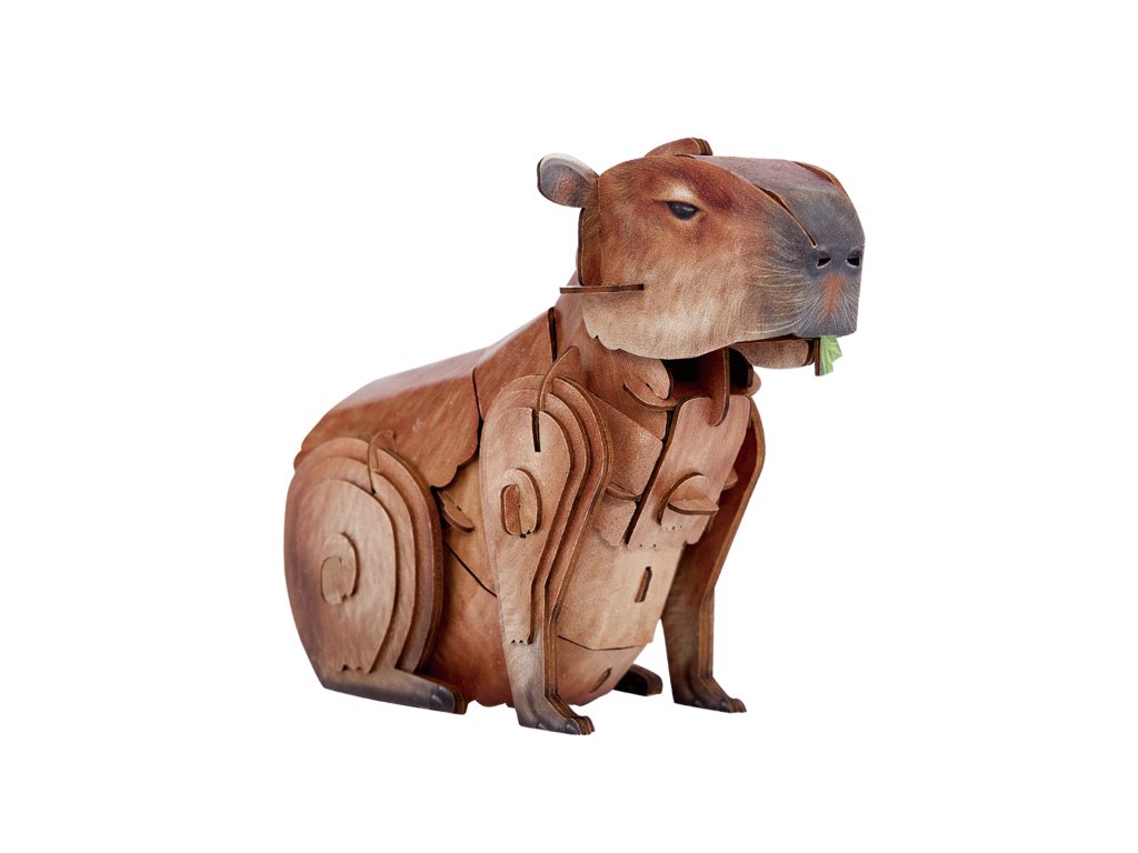 3D пазл конструктор Capybara National Geographic, 16 см, об'ємна модель, Cubic Fun