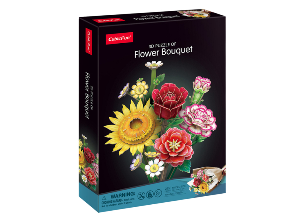 3D пазл конструктор Flower Bouquet Весенний, 30 см, объемная композиция, Cubic Fun