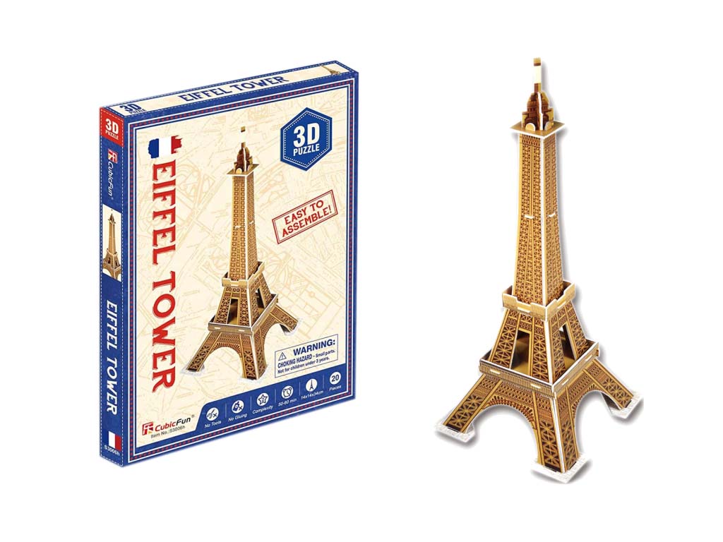 3D пазл конструктор Eiffel Tower мини, 22 см, объемная модель, Cubic Fun