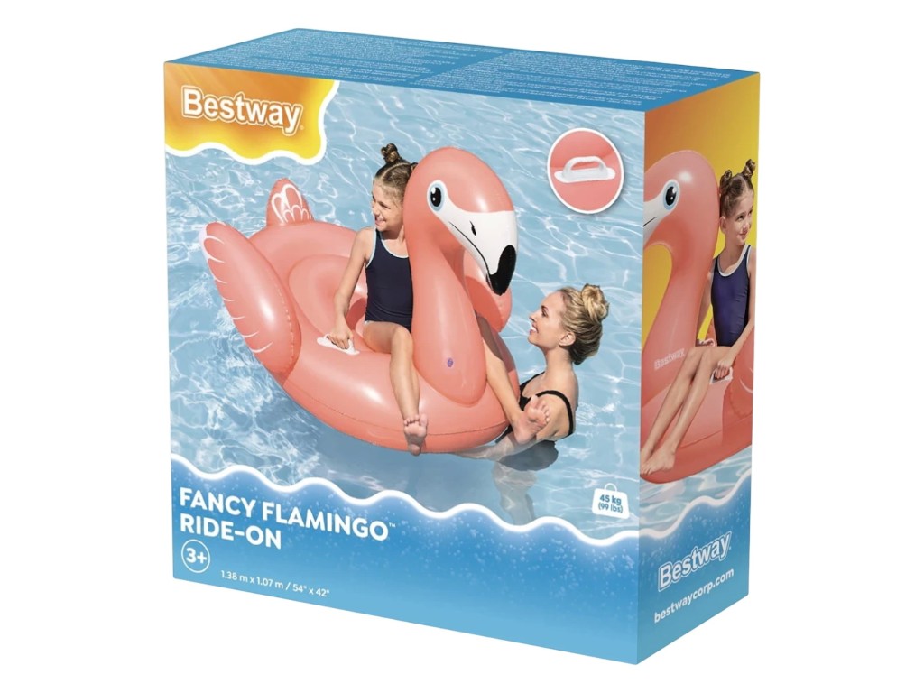 Плотик надувной Фламинго 41525, 138-107 см, с ручками, Bestway